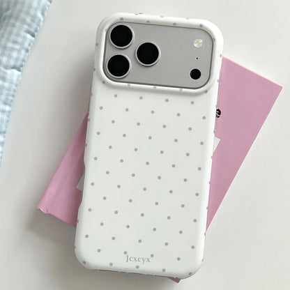 Cute polka dot contrasting phone case suitable for iPhone 17 16 15 14 13 12 11 Pro/Max/Plus anti drop and shockproof back cover