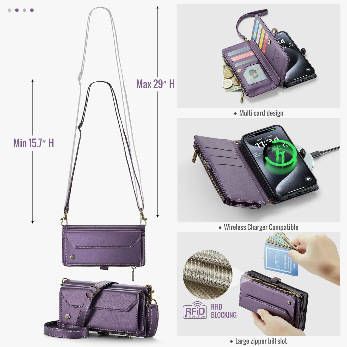 Mobile Phone Case Multifunctional Flip Zipper Wallet Mobile Phone Case Case Iphone  Phone Cases Mobile Phones Card Case