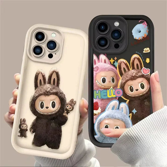 Lovely Labubu Macaroon Phone Case For iPhone 16 15 14