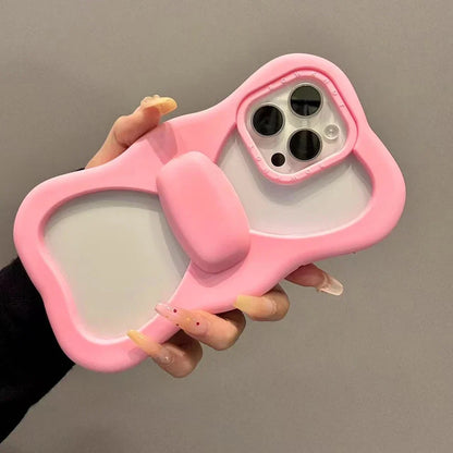 Cute Pink Bowknot Phone Case For iPhone 16 15 14 13 Pro Max 15 plus Shockproof Lovely Anti Drop Silicone Soft Cover Case Funda