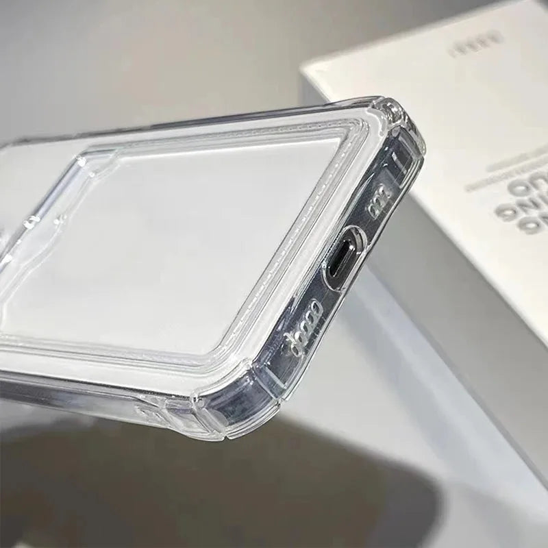 Shockproof Clear Phone Case for iPhone 15 14 13 12 11 Pro Protection Back Card Pocket Cover