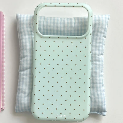 Cute polka dot contrasting phone case suitable for iPhone 17 16 15 14 13 12 11 Pro/Max/Plus anti drop and shockproof back cover