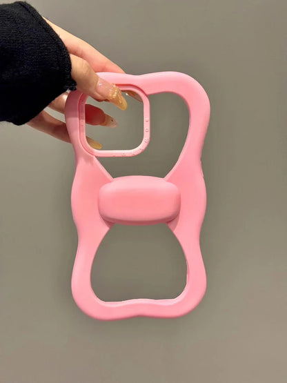 Cute Pink Bowknot Phone Case For iPhone 16 15 14 13 Pro Max 15 plus Shockproof Lovely Anti Drop Silicone Soft Cover Case Funda
