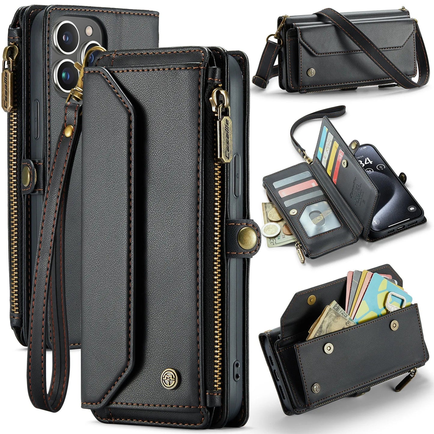 Mobile Phone Case Multifunctional Flip Zipper Wallet Mobile Phone Case Case Iphone  Phone Cases Mobile Phones Card Case