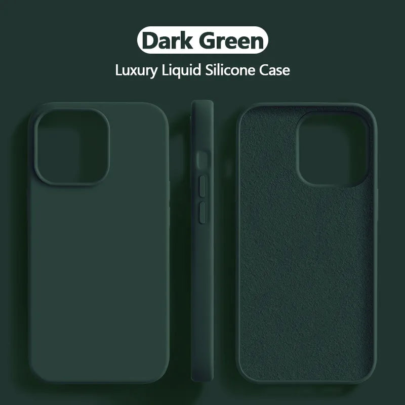 Liquid Silicone Case Shockproof For iPhone 15 14 13
