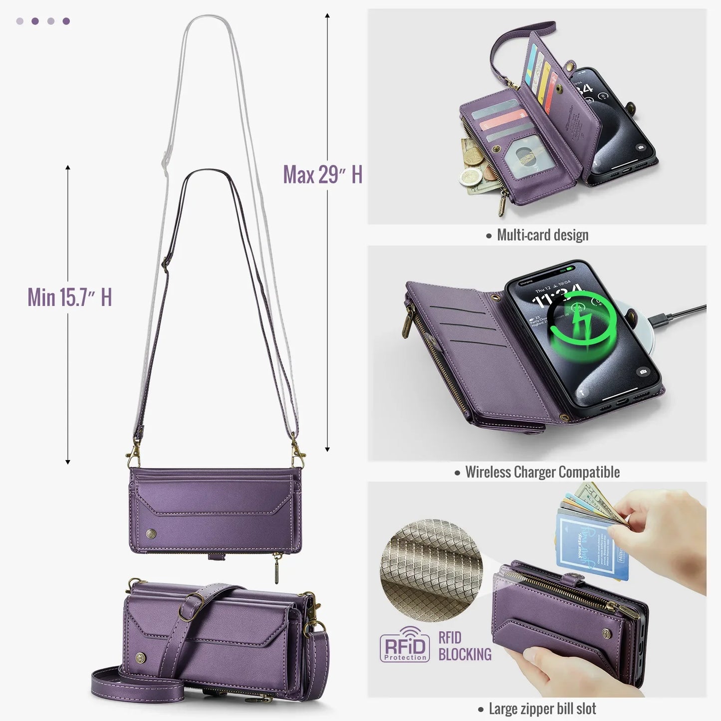 Mobile Phone Case Multifunctional Flip Zipper Wallet Mobile Phone Case Case Iphone  Phone Cases Mobile Phones Card Case