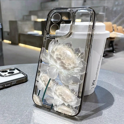 Flower Phone Case For iPhone 16 13 15 11 12 14 17 Pro Max Air 16E XS XR 7 8 SE Shockproof Transparent Cover Silicone Soft Fundas