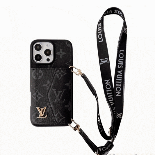 Louis Vuitton Crossbody Strap With Wallet Card Holder for iPhone 17