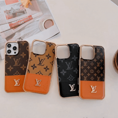 Inspired LV Case Monogram Leather For iPhone