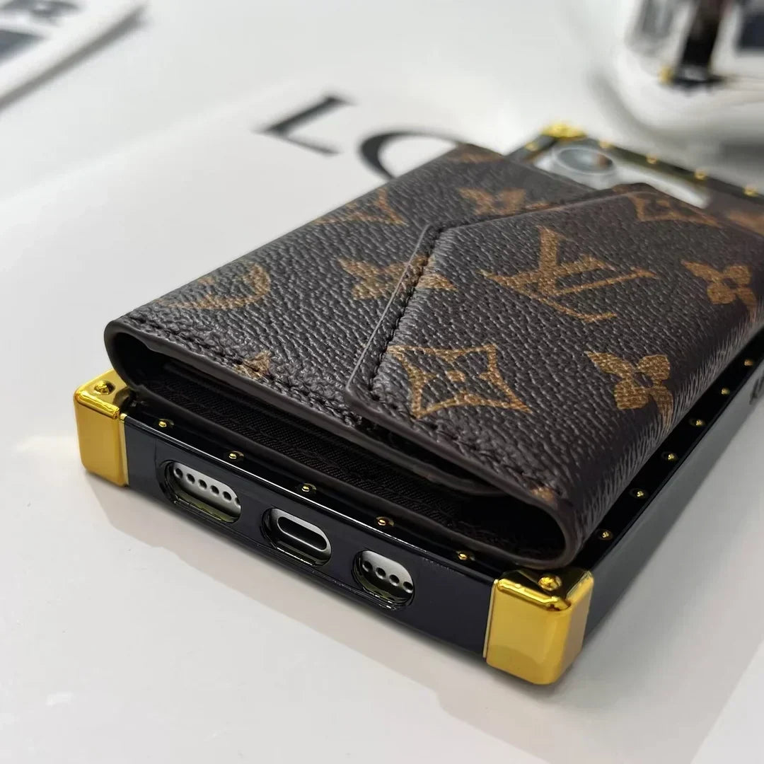 Designer Louis Vuitton IPhone Case With Wallet Card Holder