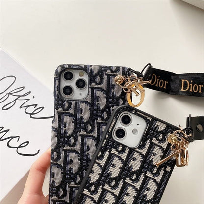 Dior Phone Case With Hand Strap – Protective Shockproof Phone Case