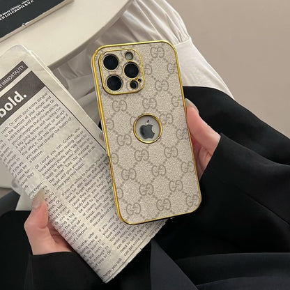 High Quality Gucci Electroplated Frame Ophidia Leather Apple iPhone 16 Case