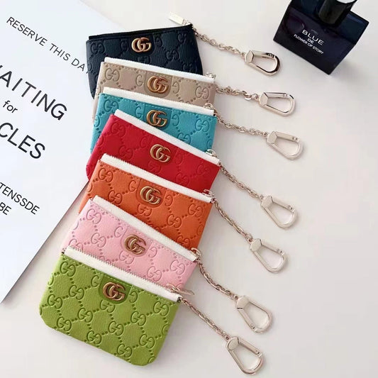 Style GG Embossed Keychain Wallet