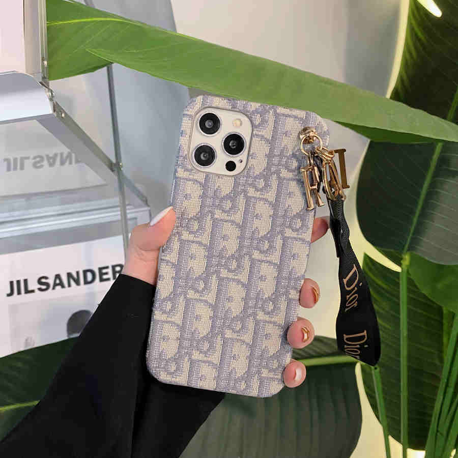 Dior Phone Case With Hand Strap – Protective Shockproof Phone Case