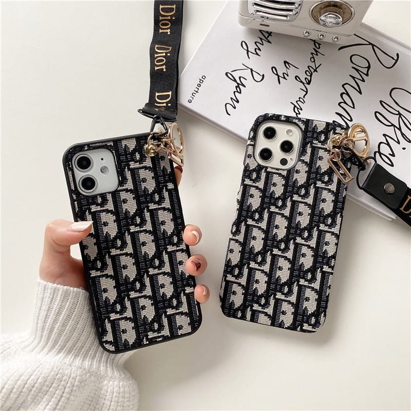 Dior Phone Case With Hand Strap – Protective Shockproof Phone Case