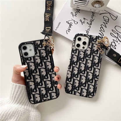 Dior Phone Case With Hand Strap – Protective Shockproof Phone Case