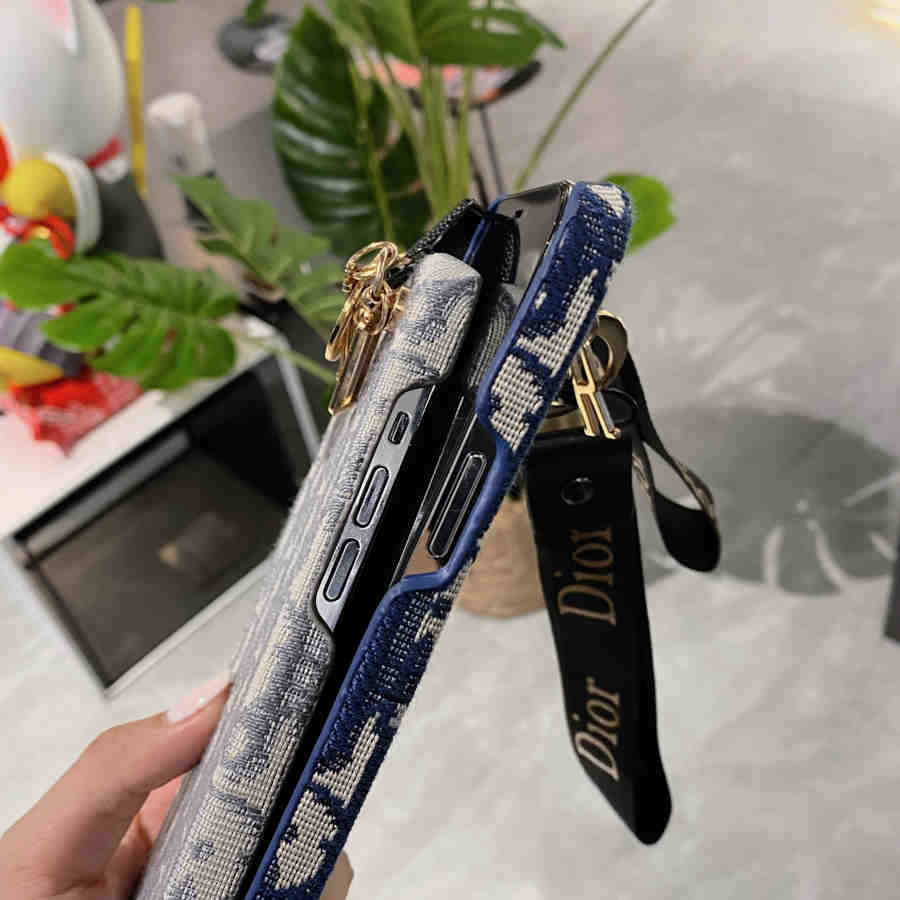 Dior Phone Case With Hand Strap – Protective Shockproof Phone Case