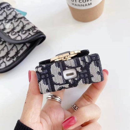 Dior Luxury AirPods Case with Elegant Chain