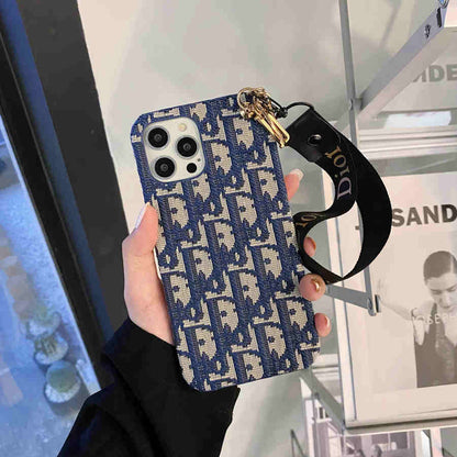 Dior Phone Case With Hand Strap – Protective Shockproof Phone Case