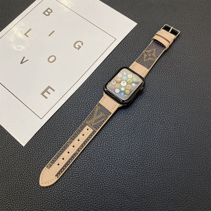 LV APPLE WATCH GENUINE LEATHER STRAP STITCHING MONOGRAM LEATHER