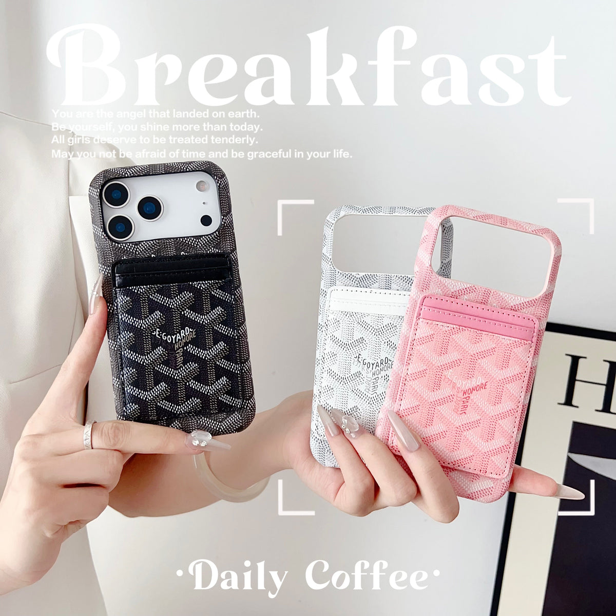 Goyard iPhone 13 Pro – Slim Clear Phone Case