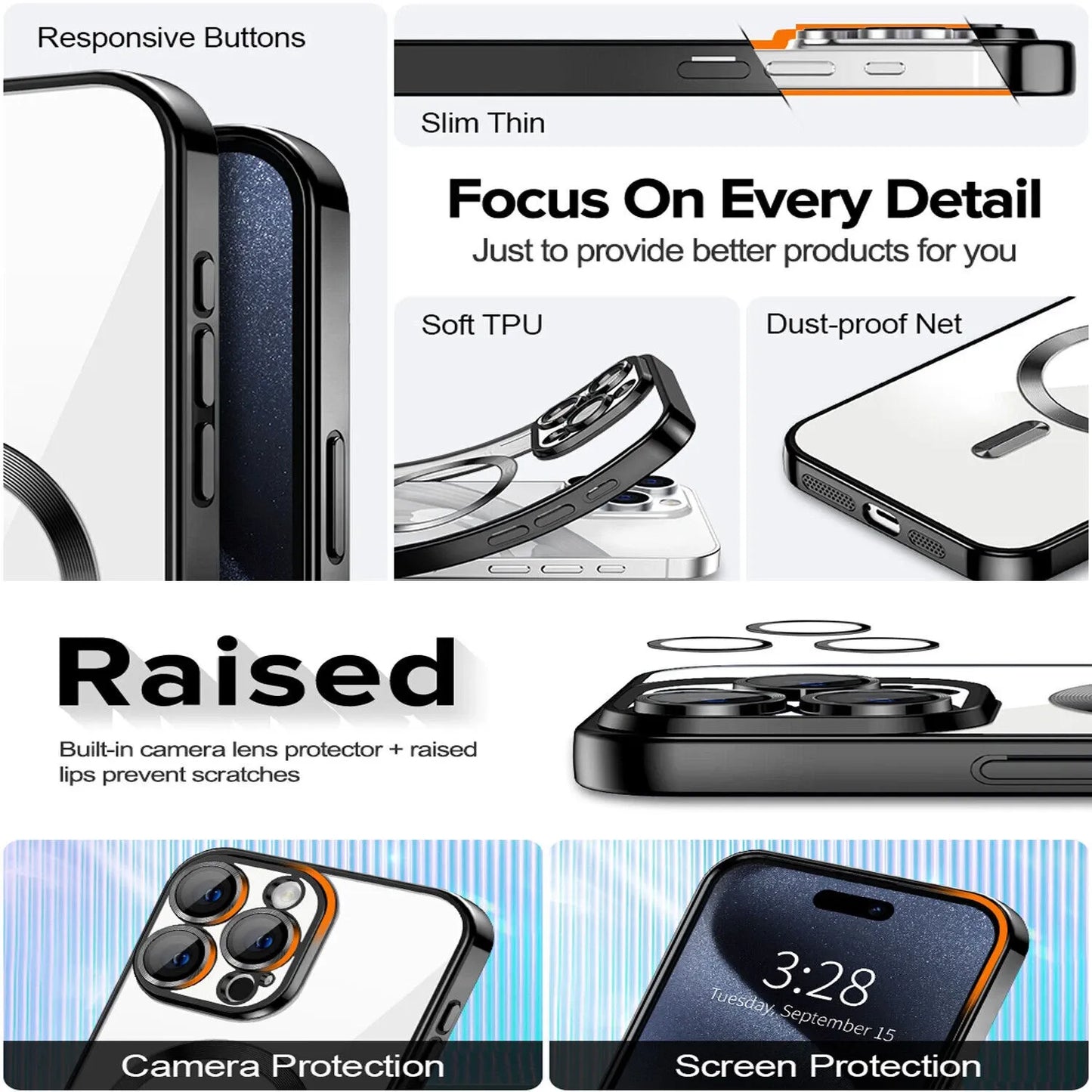 Shockproof Mag Safe Case For iPhone 16 15 14 Pro Max 13 12 11 Camera Lens