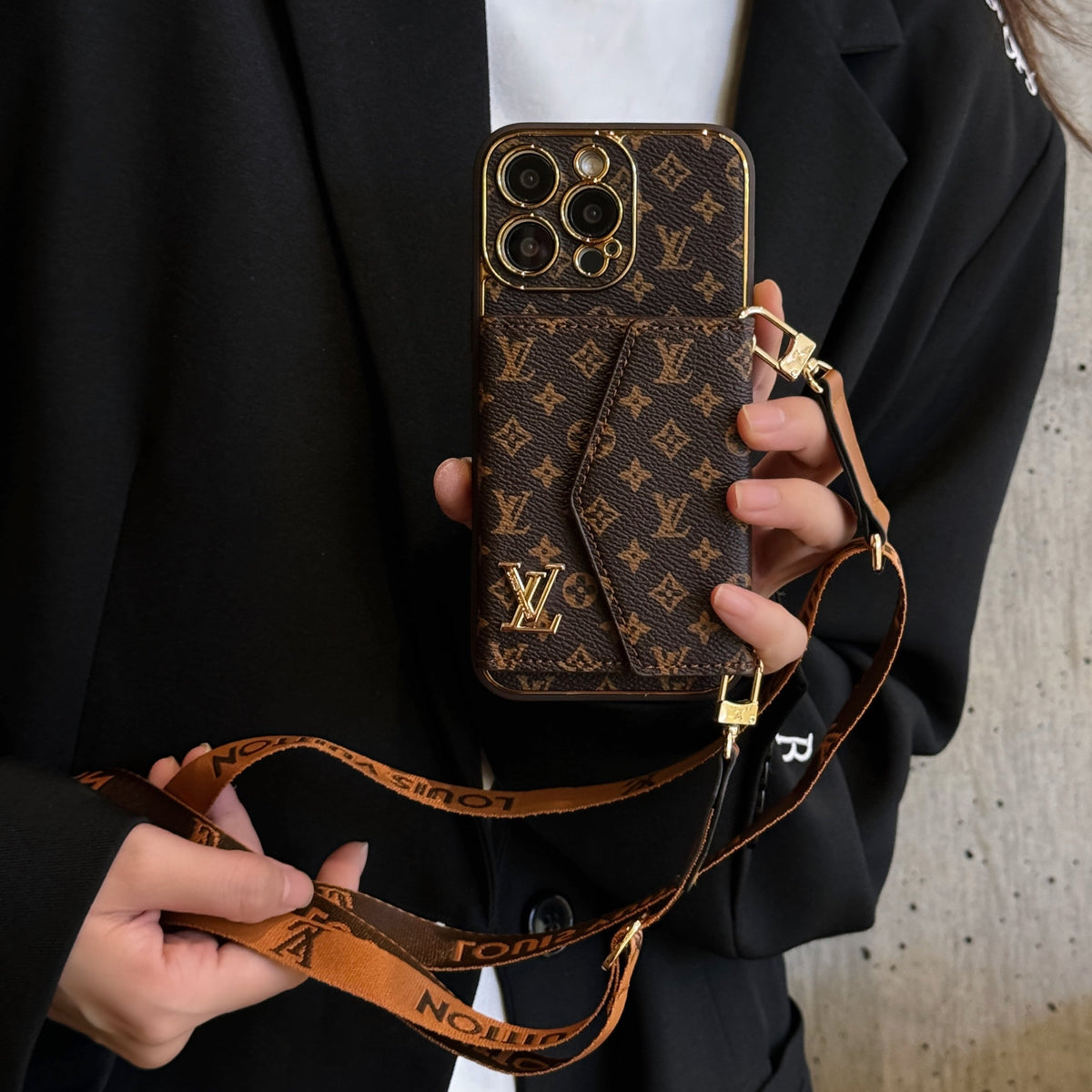 Louis Vuitton iPhone 13 case – luxury leather slim LV monogram designer phone cover