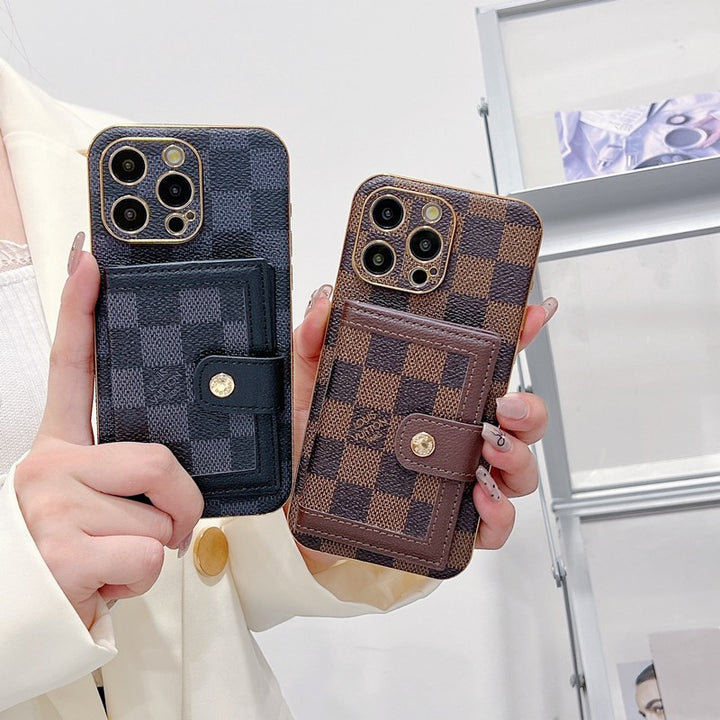 Louis Vuitton iPhone 14 case – luxury leather slim LV monogram designer phone cover