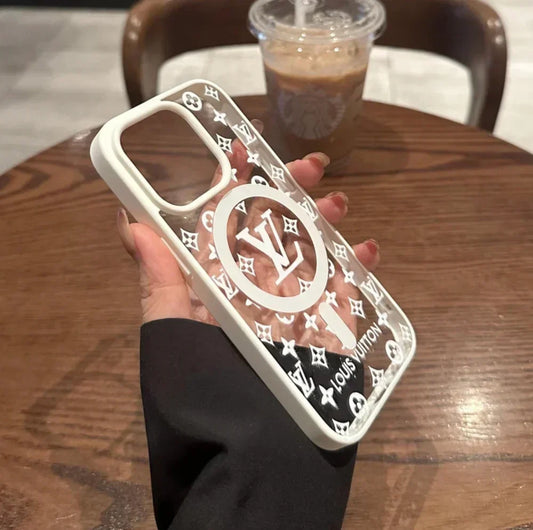 Louis Vuitton iPhone 14 case – monogram leather slim LV monogram designer phone cover