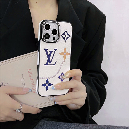 Louis Vuitton iPhone 14 case – monogram leather slim LV monogram designer phone cover