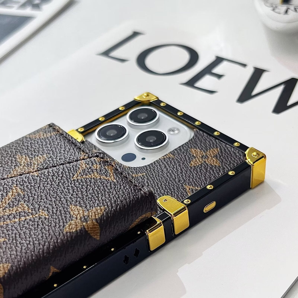 Louis Vuitton iPhone 14 trunk case – luxury designer magsafe LV monogram designer phone cover