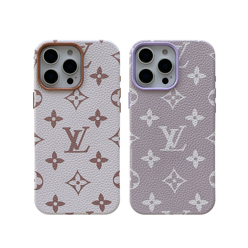 Louis Vuitton iPhone 15 case – monogram leather slim LV monogram designer phone cover