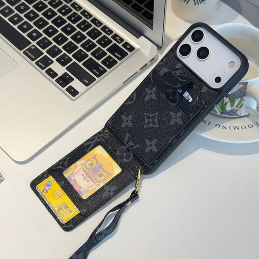 Louis Vuitton iPhone 17 case – card holder designer premium LV monogram designer phone cover