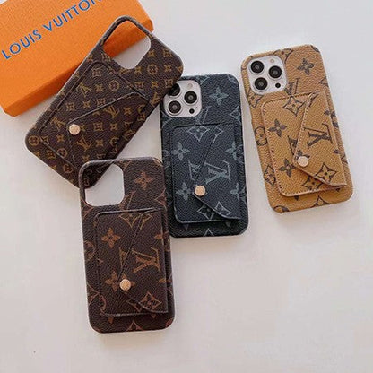 Louis Vuitton iPhone 17 case – card holder leather slim LV monogram designer phone cover