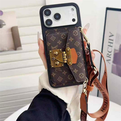 Louis Vuitton iPhone 17 case – card holder leather slim LV monogram designer phone cover