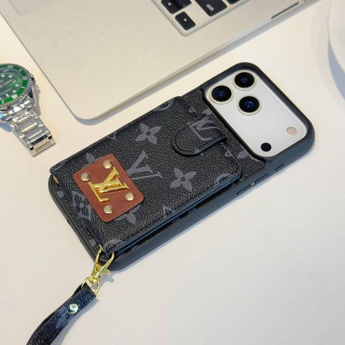 Louis Vuitton iPhone 17 case – card holder magsafe shockproof LV monogram designer phone cover