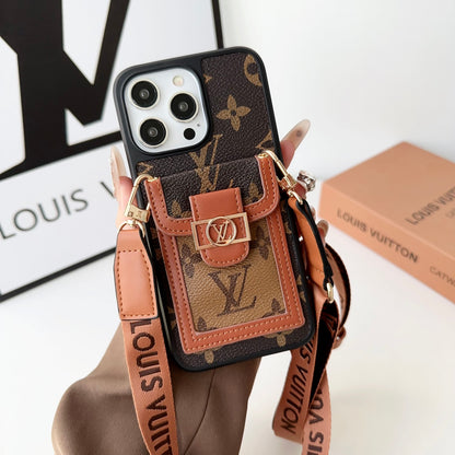 Louis Vuitton iPhone 17 Pro case – card holder designer premium LV monogram designer phone cover