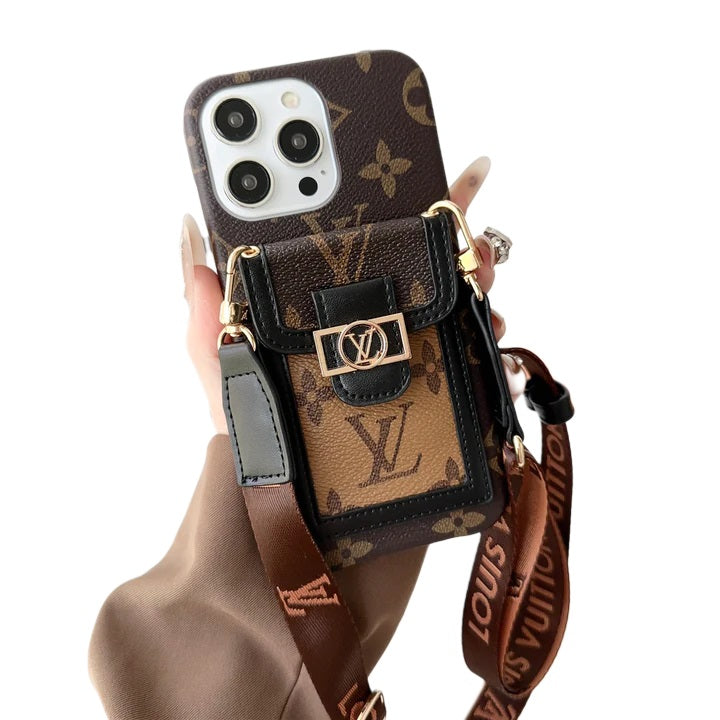 Louis Vuitton iPhone 17 Pro case – card holder leather slim LV monogram designer phone cover