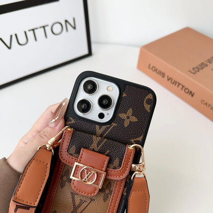 Louis Vuitton iPhone 17 Pro case – card holder leather slim LV monogram designer phone cover