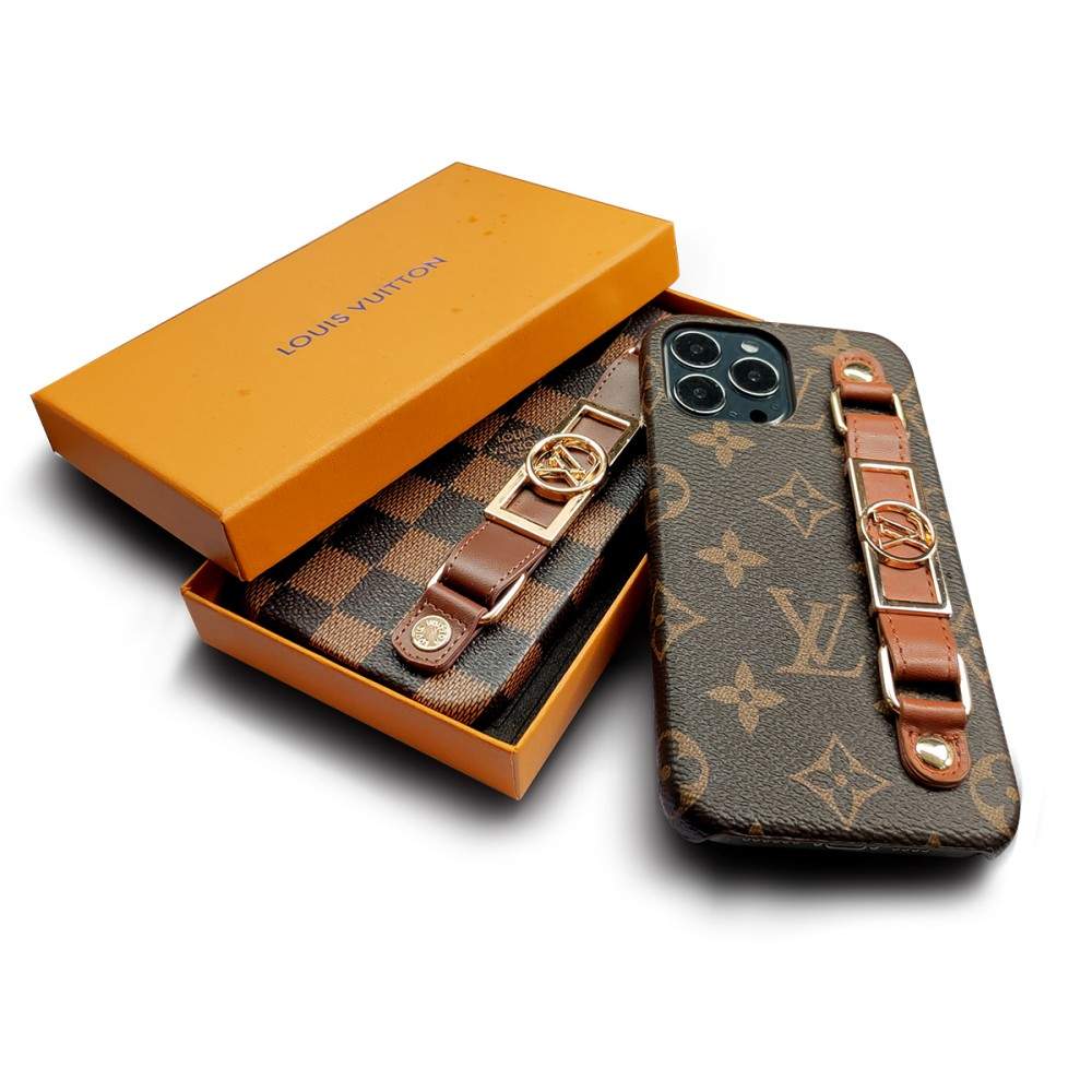 Louis Vuitton iPhone 17 Pro case – card holder premium leather LV monogram designer phone cover