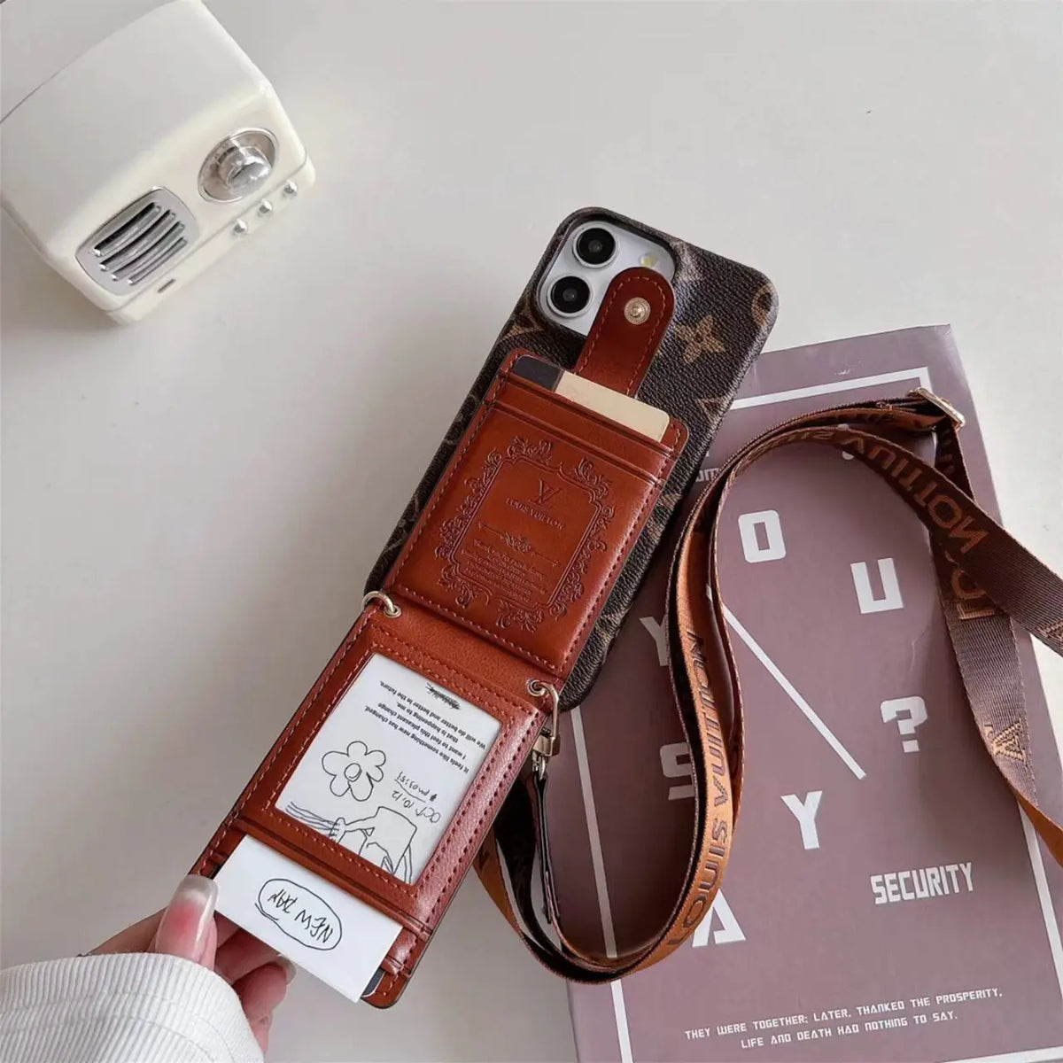 Louis Vuitton iPhone 17 Pro case – card holder slim shockproof LV monogram designer phone cover