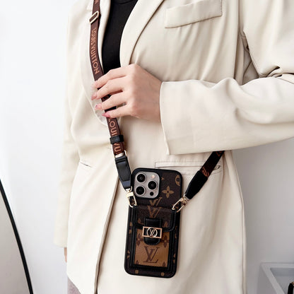 Louis Vuitton iPhone 17 Pro Max case – card holder leather slim LV monogram designer phone cover