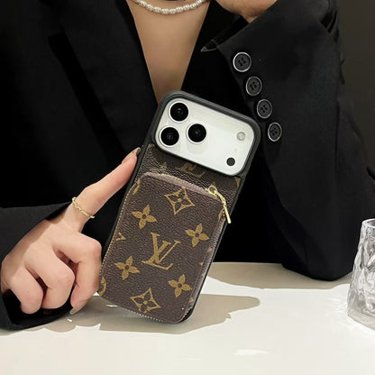 LV iPhone 17 Air case – card holder magsafe shockproof LV monogram designer phone cover