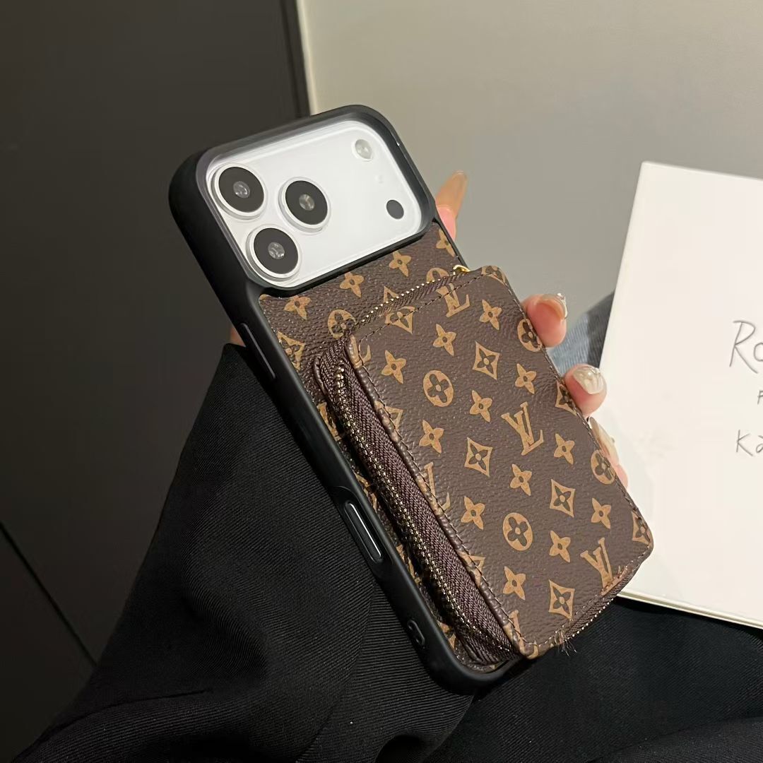 LV iPhone 17 Air case – card holder designer magsafe LV monogram designer phone cover