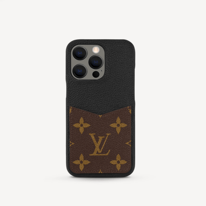 LV iPhone 17 Air case – strap premium leather LV monogram designer phone cover with card holder