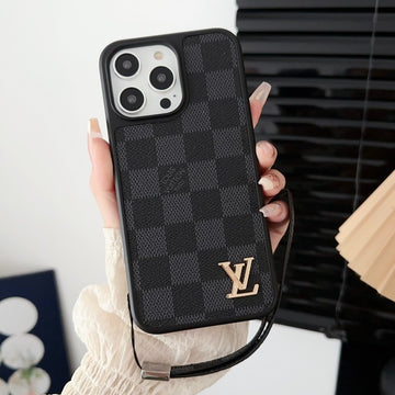 LV iPhone 17 Air case – strap leather slim LV monogram designer phone cover