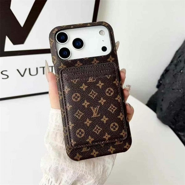LV iPhone 17 Air case – strap magsafe shockproof LV monogram designer phone cover with card holder