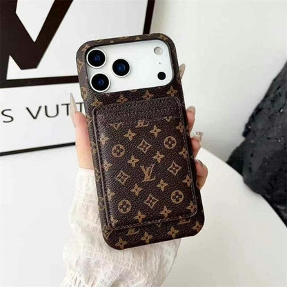 LV iPhone 17 Air case – strap magsafe shockproof LV monogram designer phone cover with card holder