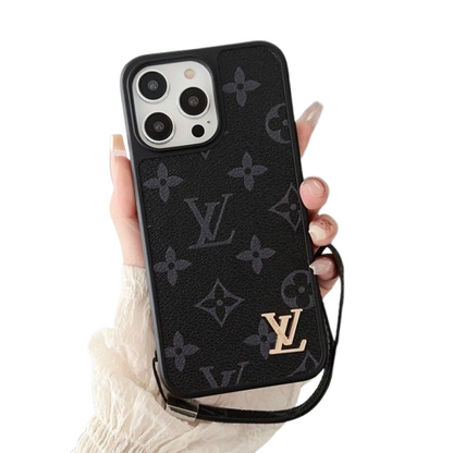 LV iPhone 17 Air case – strap premium leather LV monogram designer phone cover