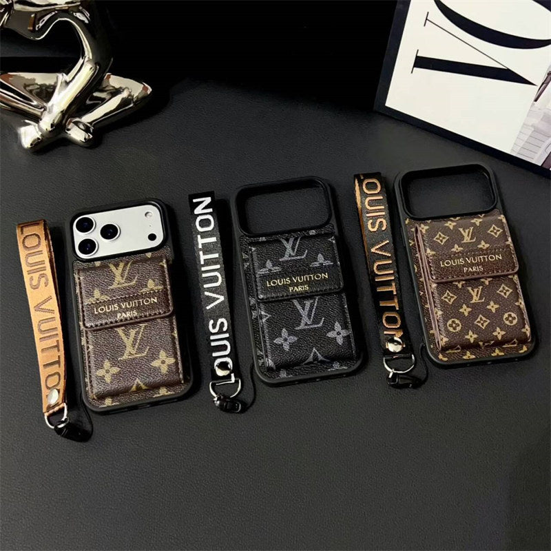 LV iPhone 17 case – card holder designer magsafe LV monogram designer phone cover